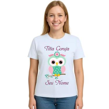 Imagem de Camiseta Titia Coruja Verde Galho Estampa Personalizada - Use P4, Bran