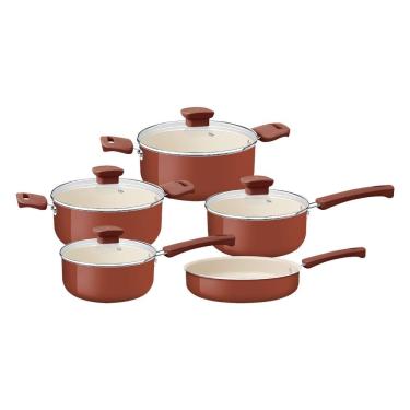 Imagem de Jogo De Panelas Tramontina Veronese Alumínio E Cerâmica Argila 5 Peças