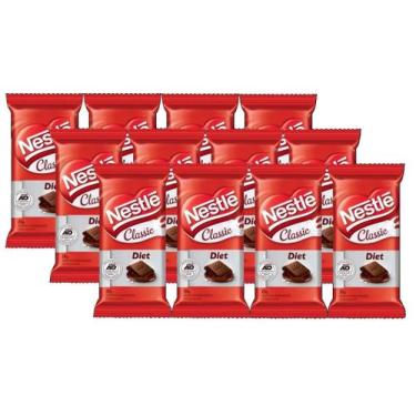 Imagem de Kit 12 Barra De Chocolate Diet Nestlé Classic 25G