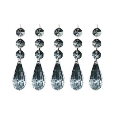 Imagem de Pingentes Acrílicos Transparentes Em Forma De Floco De Neve 5PCS Decor