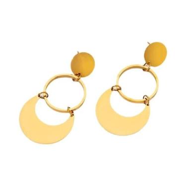 Imagem de Brincos Pendentes Geométricos Irregulares Em Aço Inoxidável 316L Para 