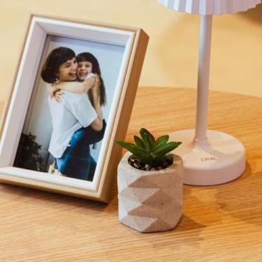 Imagem de Cachepot Suculenta Artificial Lyor Geometry Cimento Bege - Wolff