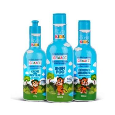 Imagem de Muriel kit graacc kids azul 300ml - com creme de pentear