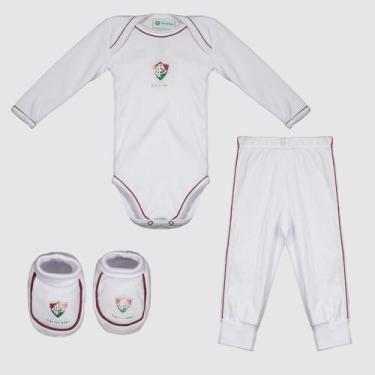 Imagem de Kit Body Longo Calça e Pantufa Infantil Fluminense - Torcida Baby, GG