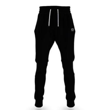 Imagem de Calça Moletom Jogger Cargo Masculina Preta Com Bolsos W2-Masculino