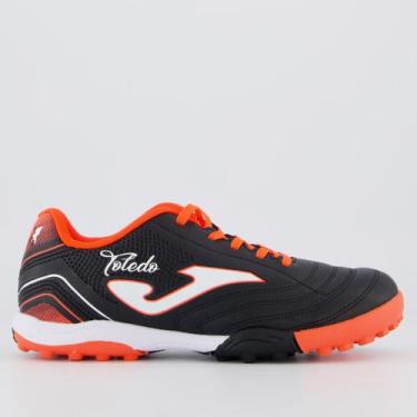 Imagem de Chuteira Joma Toledo Society Juvenil Preta e Vermelha, 36