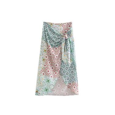 Imagem de Saia de cardigã Beach Cover Up Sarong feminina multicolorida - Taiyuan