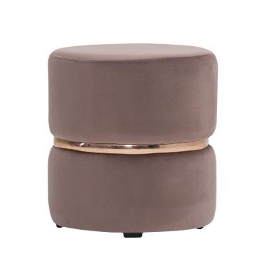 Imagem de Puff Redondo Lunar Cinto New Rosê Veludo Rosê - Nexta Casa