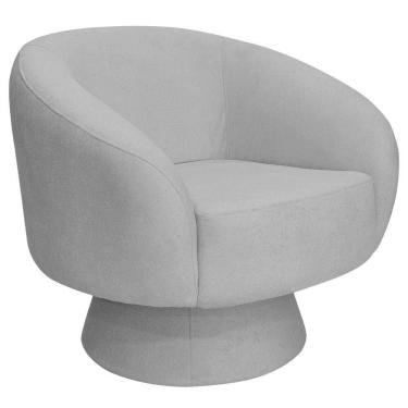 Imagem de Poltrona Decorativa Liz Giratória Bouclé Cinza Claro - Nexta Casa
