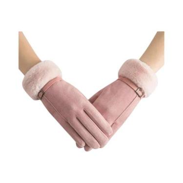 Imagem de Luvas De Inverno Em Veludo Falso Com Cor De Doce, À Prova De Vento, Co