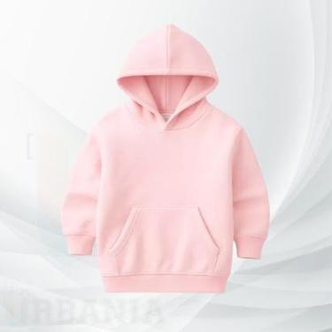 Imagem de Moletom Infantil Moleton Canguru com Capuz Unissex Agasalho Blusa de Frio Blusão com Bolso-Unissex