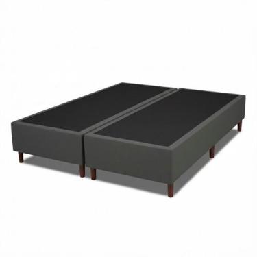 Imagem de Base Box Queen Size Prince Sued 50x158x197cm, Cinza