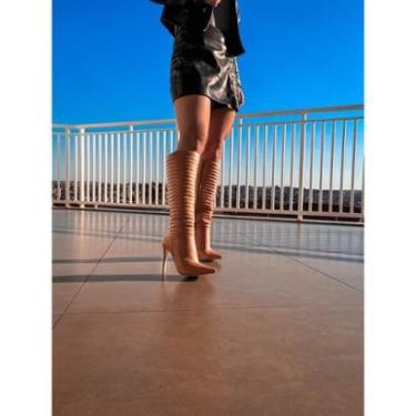 Imagem de Bota Feminina Bico Fino Cano Alto Salto Alto Fino-Feminino