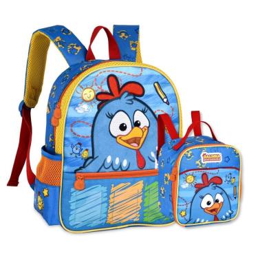 Imagem de Mochila e Lancheira Térmica Galinha Pintadinha Bolsa Escolar-Unissex