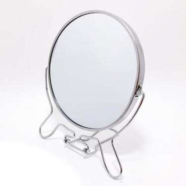 Imagem de 2 Espelhos de Mesa Redondo Dupla Face Lente c/ Aumento Zoom 5x - Inter