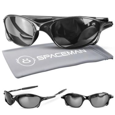 Imagem de oculos sol masculino lupa praia proteção uv preto + case presente moda