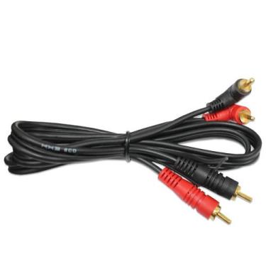 Imagem de Cabo RCA Coaxial 1 Metros 5mm Emborrachado Preto KX3