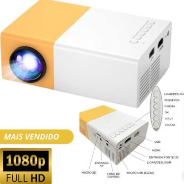 Imagem de Mini Projetor Portátil Led Hd 600 Lumens Usb-hdmi-sd Amarelo 110-220v 