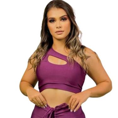 Imagem de Top de um ombro só com bojo removivel suplex fitness Treino - PIJAMAS 