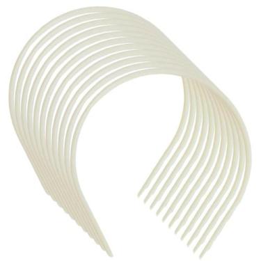 Imagem de Arquinho Branco Para Cabelos Tiara 10mm Artesanato Liso Com 100 Peças 
