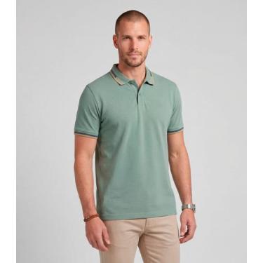 Imagem de Polo Masculina Básica Cotton Diametro Verde, G, Verde