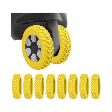 Imagem de Protetor De Rodas De Silicone Para Bagagem, 8 Peças, Textura Espessa, 