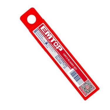 Imagem de Jogo Lâminas Para Estilete 18mm 10 Peças Profissional Corte - EMTOP