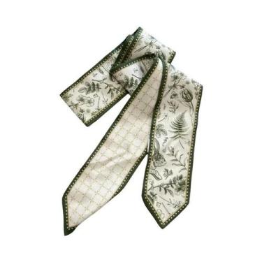 Imagem de Faixa De Cabelo Feminina Vintage De Cetim Com Estampa Floral E Laço Lo