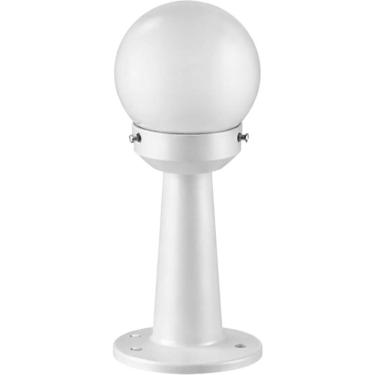 Imagem de Poste Balizador Branco Luminária Globo em Termoplástico 43cm Jardim Quintal Bivolt
