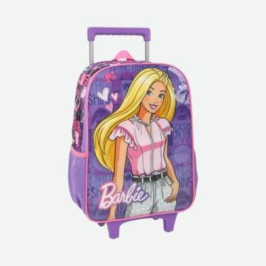 Imagem de Mochila Infantil Com Rodinhas Barbie Luxcel, Roxo