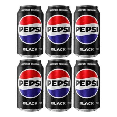 Imagem de Kit C/6 Refrigerante Pepsi Black Sem Açúcar 350ml