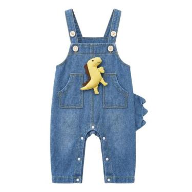Imagem de Macacão jeans para bebês SEAUR, roupa casual feminina 2-3T