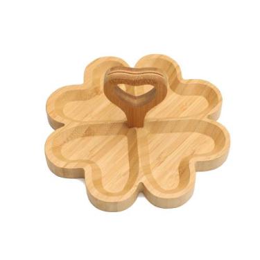 Imagem de Petisqueira de Bambu Heart com 4 Divisórias 19cm - PARIS LUZ
