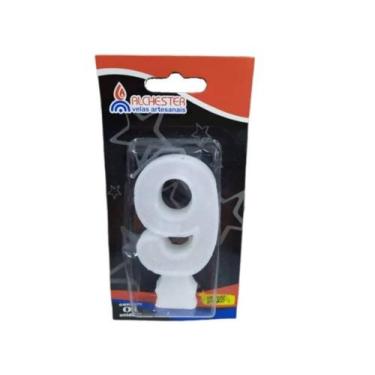 Imagem de Vela Aniv C/Gliter 9 Branco Alchester Velas - ALCHETSTER, Unico, Unico