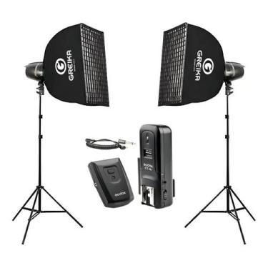 Imagem de Kit Iluminação Estúdio Odontológica 500w Com Softbox 40x40 - GREIKA
