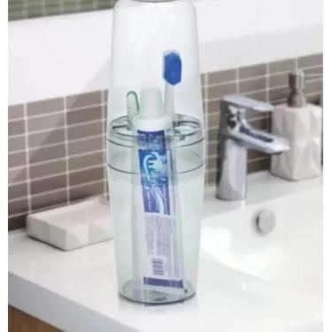Imagem de Porta Escova De Dente E Creme Dental Com Tampa Acrilico Cor Transparen