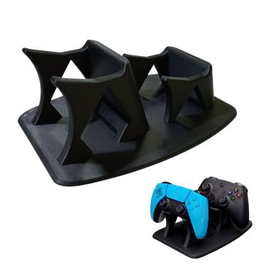 Imagem de Suporte Duplo para Controle de Videogame AB Mídia Gamer Universal Polipropileno Preto