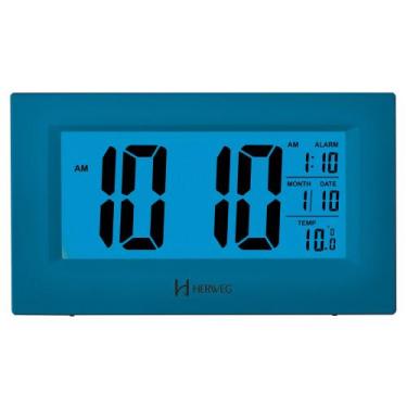 Imagem de Despertador Digital Quartzo Herweg 2972 069 Azul Metálico