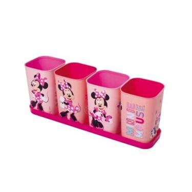 Imagem de Porta canetas organizador mesa minnie 5 pcs decorativo infantil - PLAS