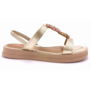 Imagem de Sandalia Feminina Plataforma Dakota Y9453, Champagne, 37
