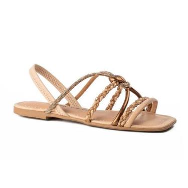 Imagem de Sandália Rasteira Dakota Casual Tiras Y9601, Granola caramelo bronze, 