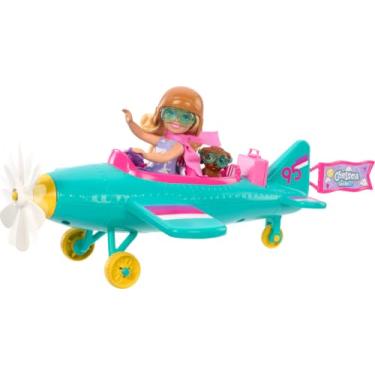 Imagem de Barbie Conjunto de Brinquedo Chelsea Piloto de avião para crianças a partir de 3 anos
