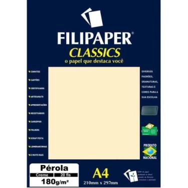 Imagem de Papel Pérola 180g A4 Creme 20 folhas - Filipaper - FILIPERSON