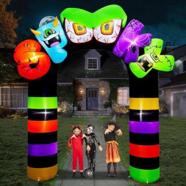 Imagem de Arco inflável de Halloween UniqSeason Giant 2,7 m com 8 LEDs