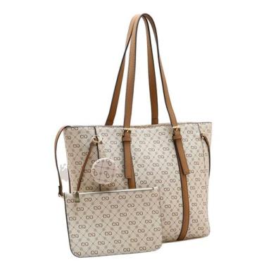 Imagem de Bolsa Tote Feminina Chenson 3485499 Monograma Necessaire Cor:Bege, Beg