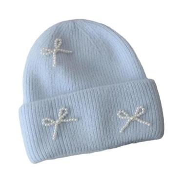 Imagem de Gorro Feminino De Inverno Quente De Tricô À Prova De Vento Cor Lisa Mu