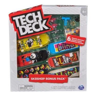 Imagem de Skate De Dedo 6 Shapes Tech Deck Pro Coleção - Sunny, Santa Cruz