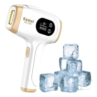 Imagem de Depilador de Luz Pulsada Kemei KM-7106 com Tecnologia Gelo Sensação Branco Bivolt