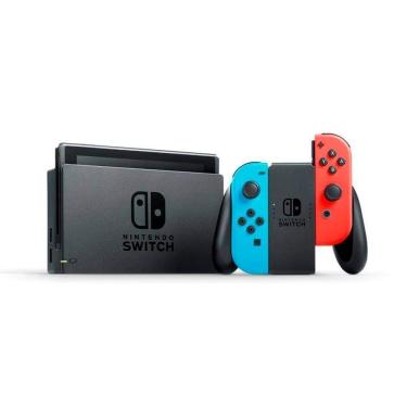 Imagem de Controle para Videogame Nintendo Joycon sem Fio Bluetooth Par Joy Con Neon Red Blue Azul