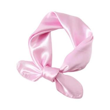 Imagem de Lenço Quadrado De Cetim Feminino 60cm, Faixa De Cabelo Macia, Lenço Pa